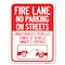 Signmission Fire Lane No Parking on Street Unauthorized Vehicles Towed at Vehicle Owners Expense, A-1824-23996 A-1824-23996 - alternate 1